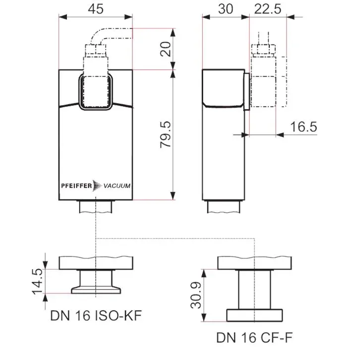 Pfeiffer Vacuum PCR 280 Vakum Sensörü - DN 16 ISO-KF, Pirani/Kapasitif Hibrit Ölçer (PT R26 855) - Görsel 6