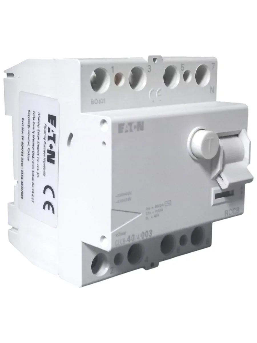 Eaton CLC6-40/4/003 Kaçak Akım Koruma Şalteri (4 Kutuplu 40A 30mA, 6kA Kısa Devre Dayanımı, xClear Serisi, Sıfır) - Görsel 3