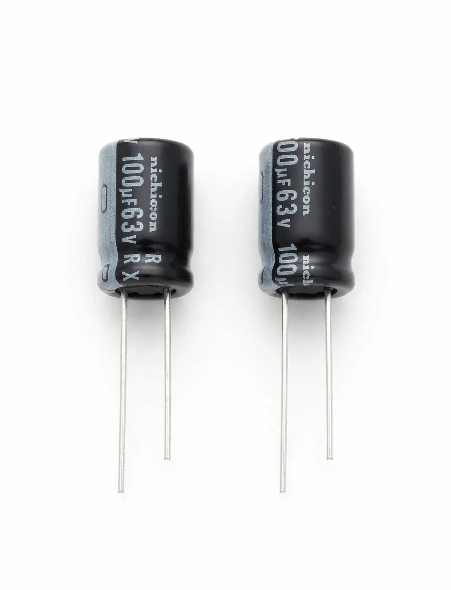 Nichicon 100uF 63V Alüminyum Elektrolitik Kondansatör - PX Serisi 63PX100MEFC8X11.5 (105°C Uzun Ömürlü, THT Radial)