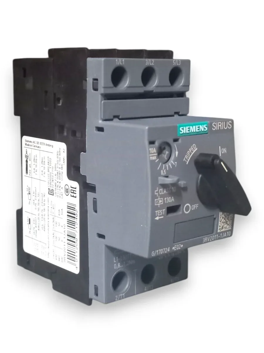 Siemens SIRIUS 3RV2011-1JA10 Motor Koruma Şalteri (7-10A, S00 Kasa, Termik Manyetik) - Görsel 2