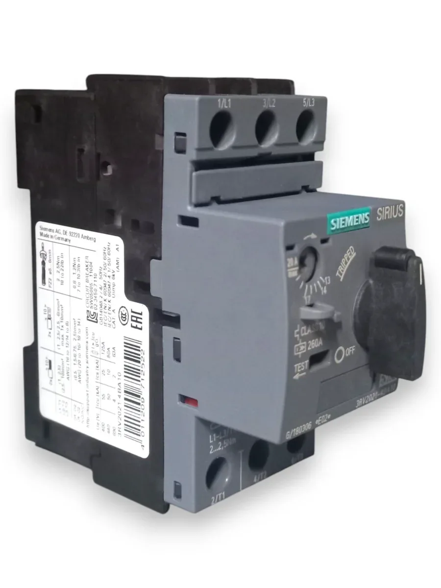 Siemens SIRIUS 3RV2021-4BA10 Motor Koruma Şalteri (13-20A, S0 Kasa, Termik Manyetik) - Görsel 2