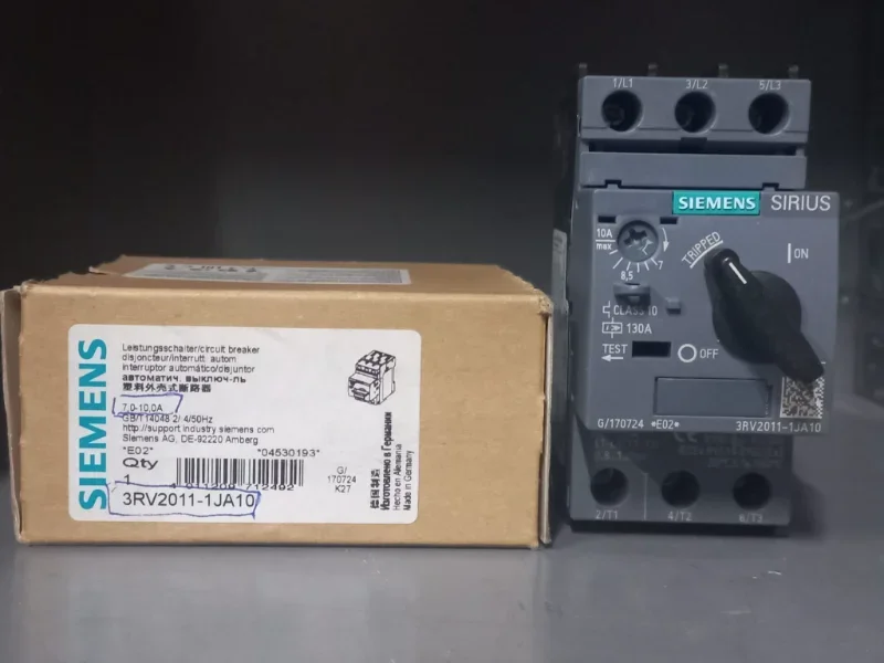 Siemens SIRIUS 3RV2011-1JA10 Motor Koruma Şalteri (7-10A, S00 Kasa, Termik Manyetik)