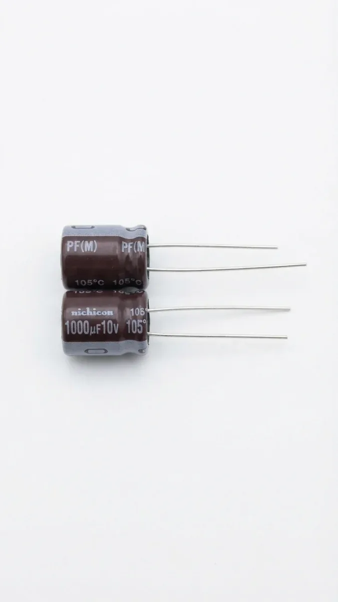 Nichicon 1000uF 10V 105°C PF Serisi Ultra-Low ESR Yüksek Frekans Radyal Kondansatör