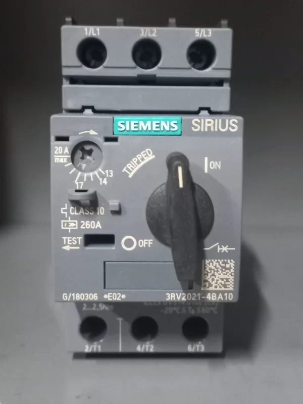 Siemens SIRIUS 3RV2021-4BA10 Motor Koruma Şalteri (13-20A, S0 Kasa, Termik Manyetik)