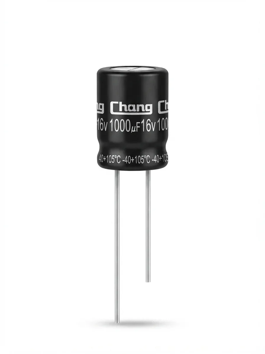 Chang 1000µF 16V Elektrolitik Kondansatör - KM Serisi 105°C Radial Yüksek Sıcaklık Kapasitörü