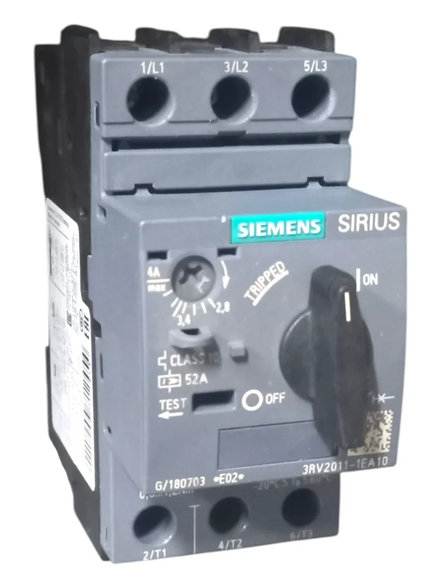 Siemens SIRIUS 3RV2011-1EA10 Motor Koruma Şalteri (2.8-4A, S00 Kasa, 1.5kW, 100kA, Termik Manyetik) - Görsel 6