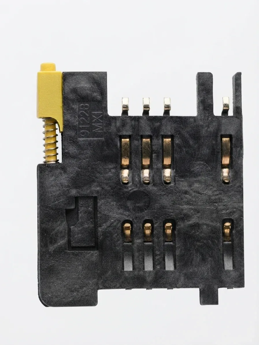 Molex 91228-3001 ChipSIM 8 Pin Yaylı ve Butonlu SIM Kart Yuvası (SMT R/A)