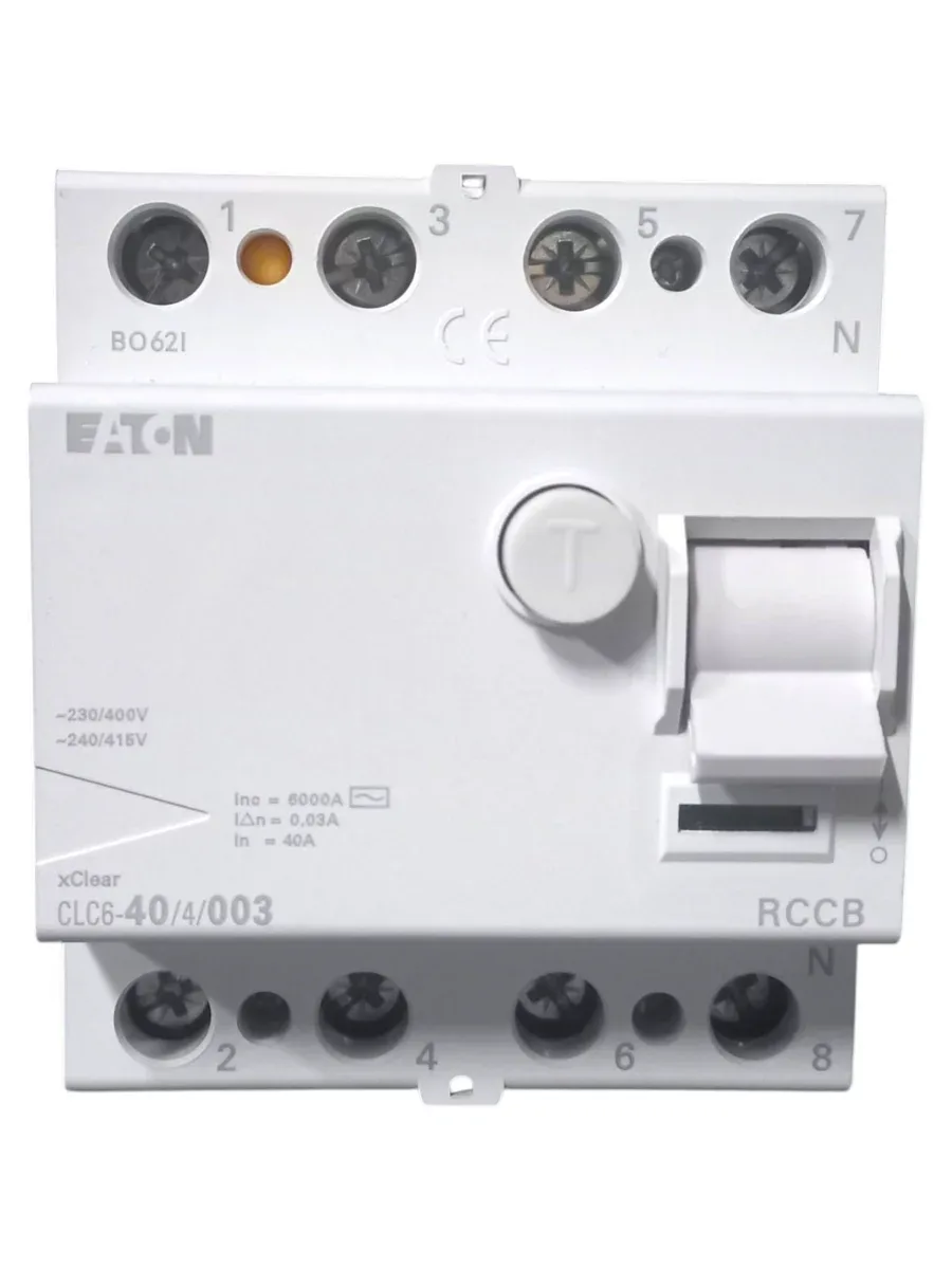 Eaton CLC6-40/4/003 Kaçak Akım Koruma Şalteri (4 Kutuplu 40A 30mA, 6kA Kısa Devre Dayanımı, xClear Serisi, Sıfır)